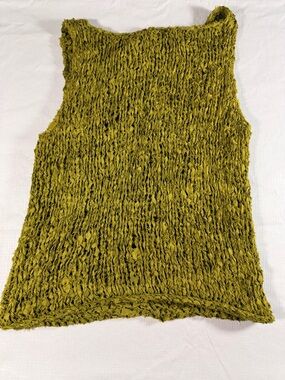 Eileen Fisher linen & silk green loose knit tank